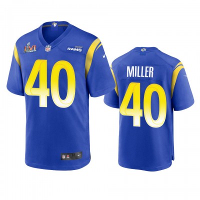 Los Angeles Los Angeles Rams #40 Von Miller Men's Super Bowl LVI Patch Nike Game NFL Jersey - Royal Men's